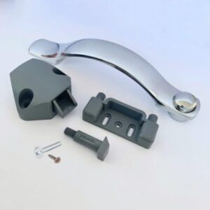 Swift Sterling Auto Sleeper Push Button Handle Set in Shiny Chrome Gloss.