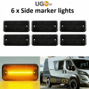 LED Side Marker lights For Fiat Ducato Citroen Relay Peugeot Boxer x 6  black