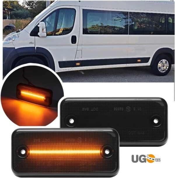 LED Side Marker lights For Fiat Ducato Citroen Relay Peugeot Boxer x 6  black - Image 5