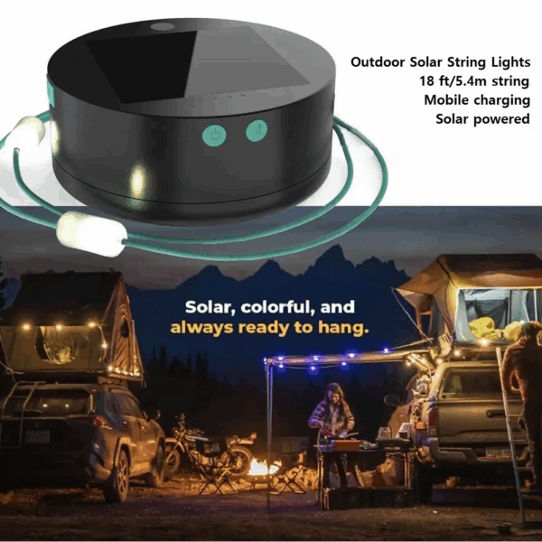 Solar & USB powered Motorhome Camper or Caravan Awning String Lights - Image 4