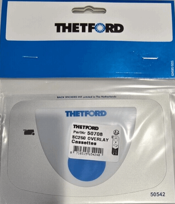 CARAVAN THETFORD C250 250 CASSETTE TOILET PCB FLUSH OVERLAY / STICKER - 50708