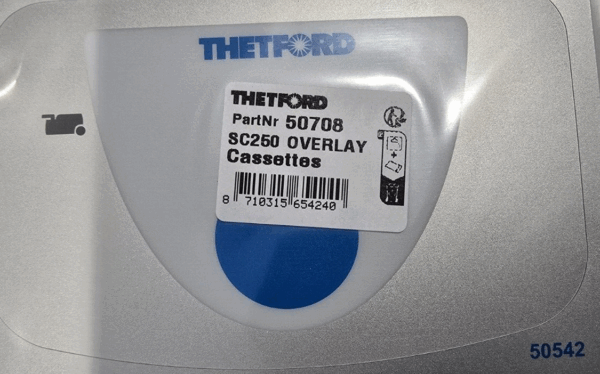 CARAVAN THETFORD C250 250 CASSETTE TOILET PCB FLUSH OVERLAY / STICKER - 50708 - Image 2