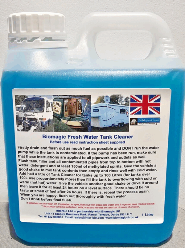 BioMagic Fresh Water Tank Cleaner removes diesel from water tank