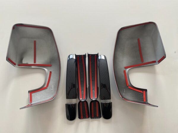 CARBON WING MIRROR COVER DOOR HANDLE SET FOR FORD TRANSIT CUSTOM  TOURNEO 2012+ - Image 2