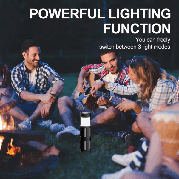 Camping Torch and Lantern waterproof Speaker with LED  Bluetooth and FM Radio - Image 8