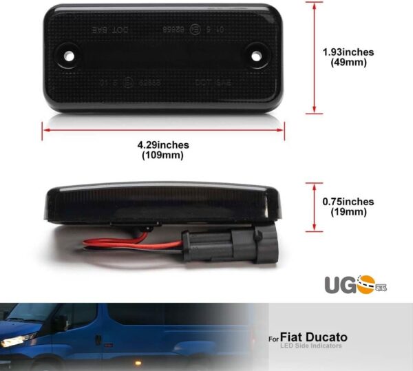 LED Side Marker lights For Fiat Ducato Citroen Relay Peugeot Boxer x 6  black - Image 10