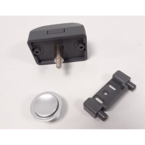 Swift Caravan/Motorhome Round Push Button Handle Set in Matt Chrome