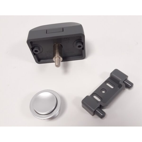 Swift Caravan/Motorhome Round Push Button Handle Set in Matt Chrome