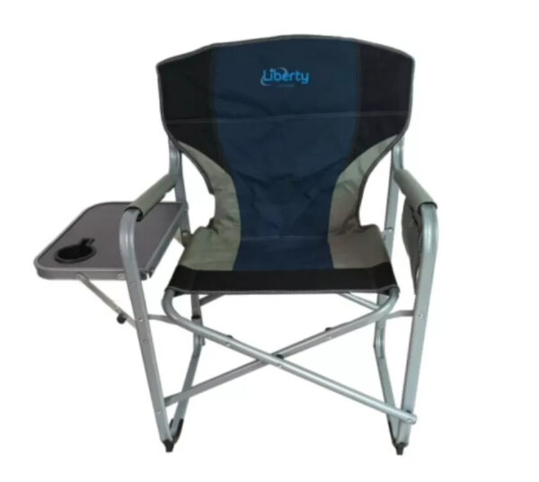 Liberty Leisure Folding Strong & Sturdy Camping Directors Chair in Blue - Image 2