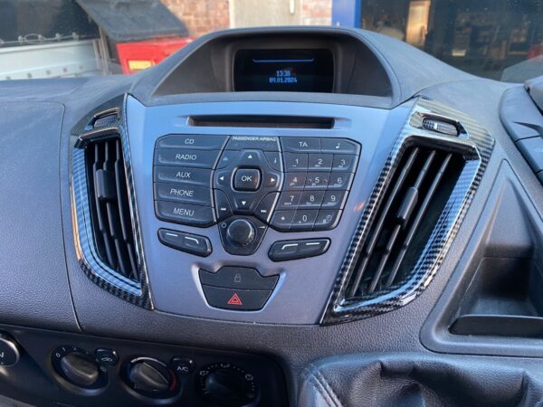 Carbon look Air Vent Trims for FORD TRANSIT CUSTOM, CAMPERVAN, TOURNEO 2016-2020