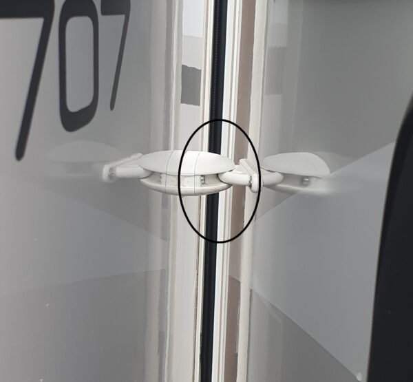 Caravan / Motorhome - FAWO Plopp Door Retainer Snow White 01513T05099 and Spacer