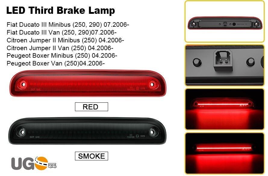 LED brake light Ducato, Relay, Boxer, Camper 2006-2025 Smoke LED Light Bar Style - Image 2