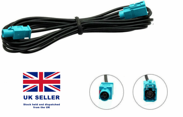 Fakra Male to Female 3 Meter Aerial Extension Cable Lead