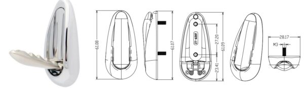 NEW STYLE Chrome Coat Towel Hook for camper motorhome caravan horsebox or boat - Image 3