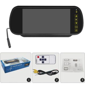 7-Inch Mirror mounted Rear-view LED monitor Twin channel with remote
