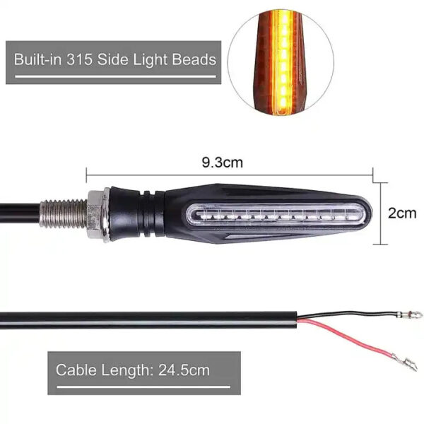 4x 12V LED MOTORCYCLE MOTORBIKE LED DYNAMIC INDICATORS UNIVERSAL FITTING - Image 5