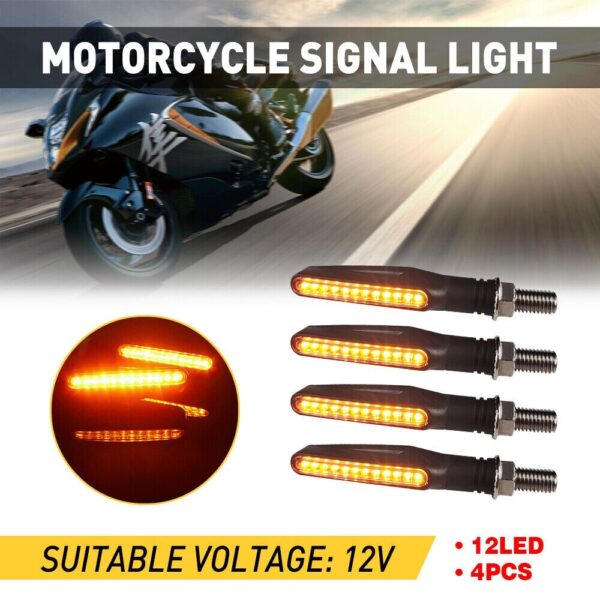 4x 12V LED MOTORCYCLE MOTORBIKE LED DYNAMIC INDICATORS UNIVERSAL FITTING - Image 9