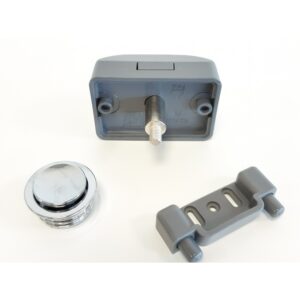 Swift Caravan/Motorhome Round Push Button Handle Set in Chrome Gloss
