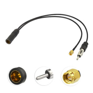 Car Radio DAB Splitter DAB Aerial SMA DIN Plug to ISO Socket Cable FM/AM Car Ant