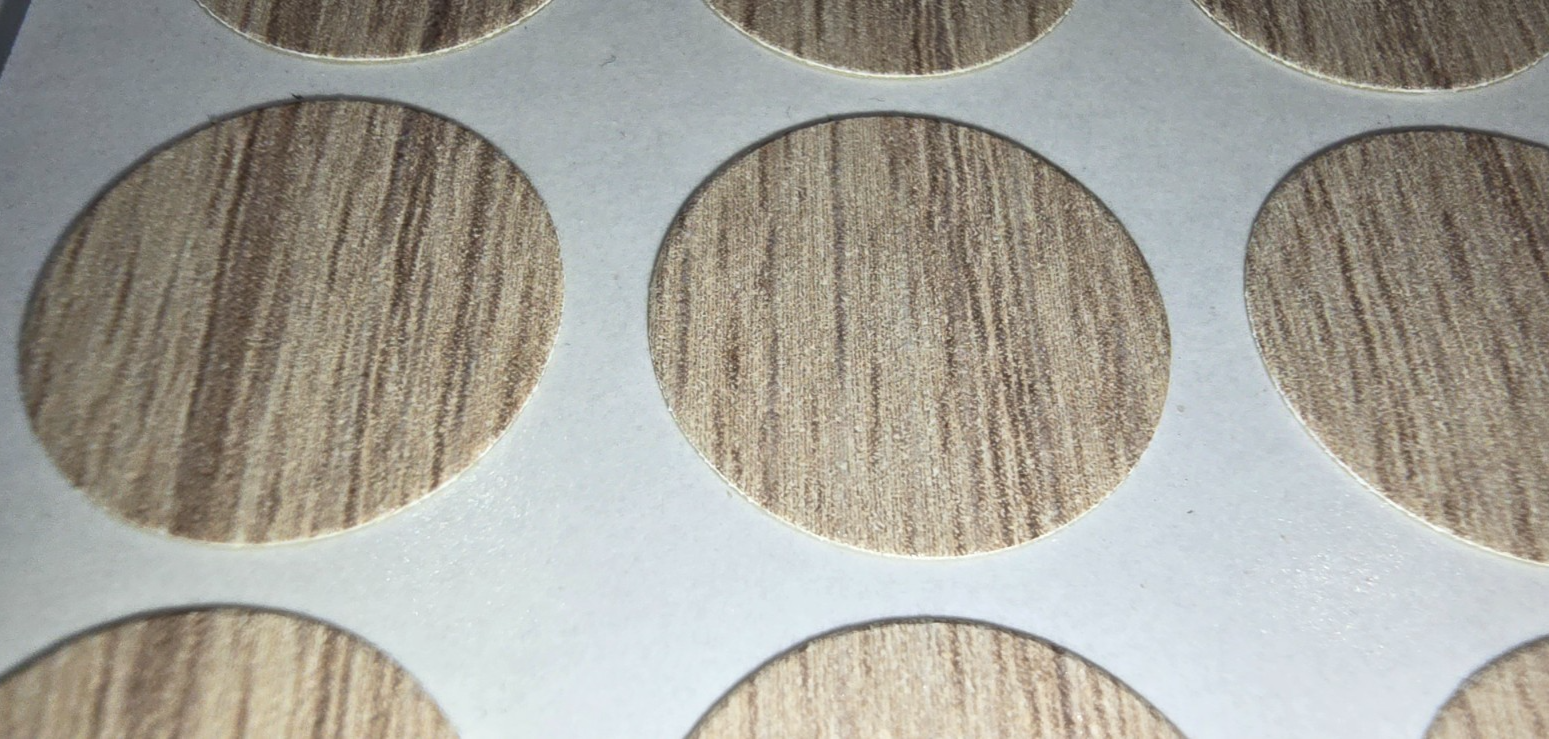 Auto-Trail Paper Dot self adhesive screw hole covers 18mm Salinas Oak X 20 - Image 3
