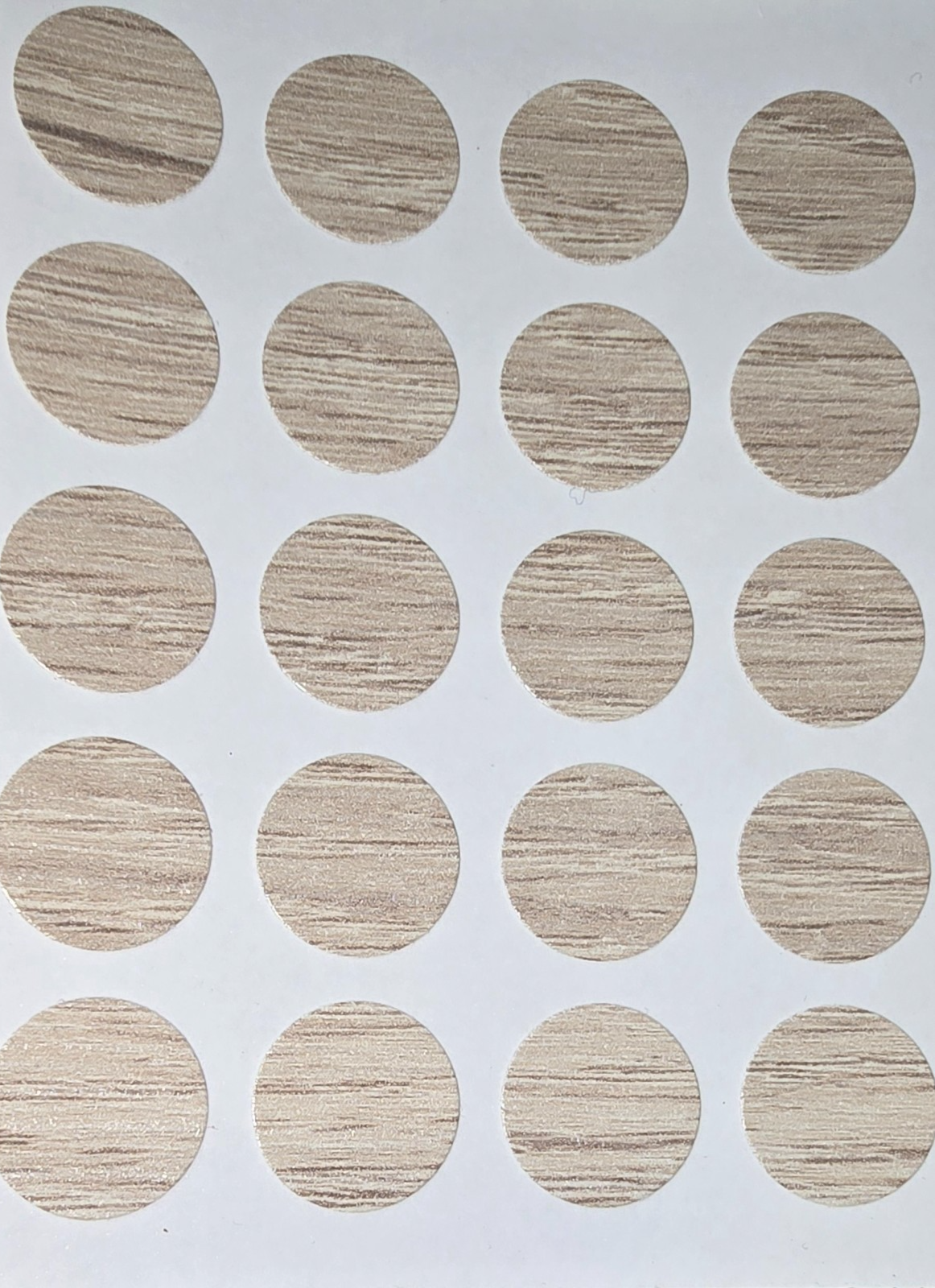 Auto-Trail Paper Dot self adhesive screw hole covers 14mm Salinas Oak X 20