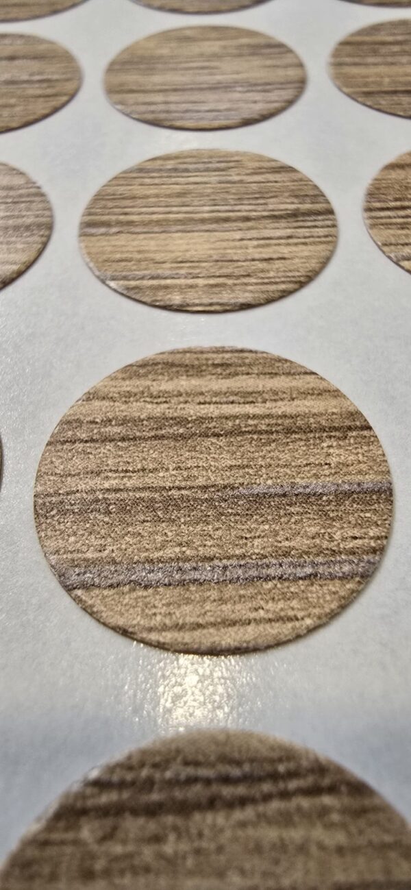 Auto-Trail Paper Dot self adhesive screw hole covers 18mm Moyet Oak X 20 - Image 2