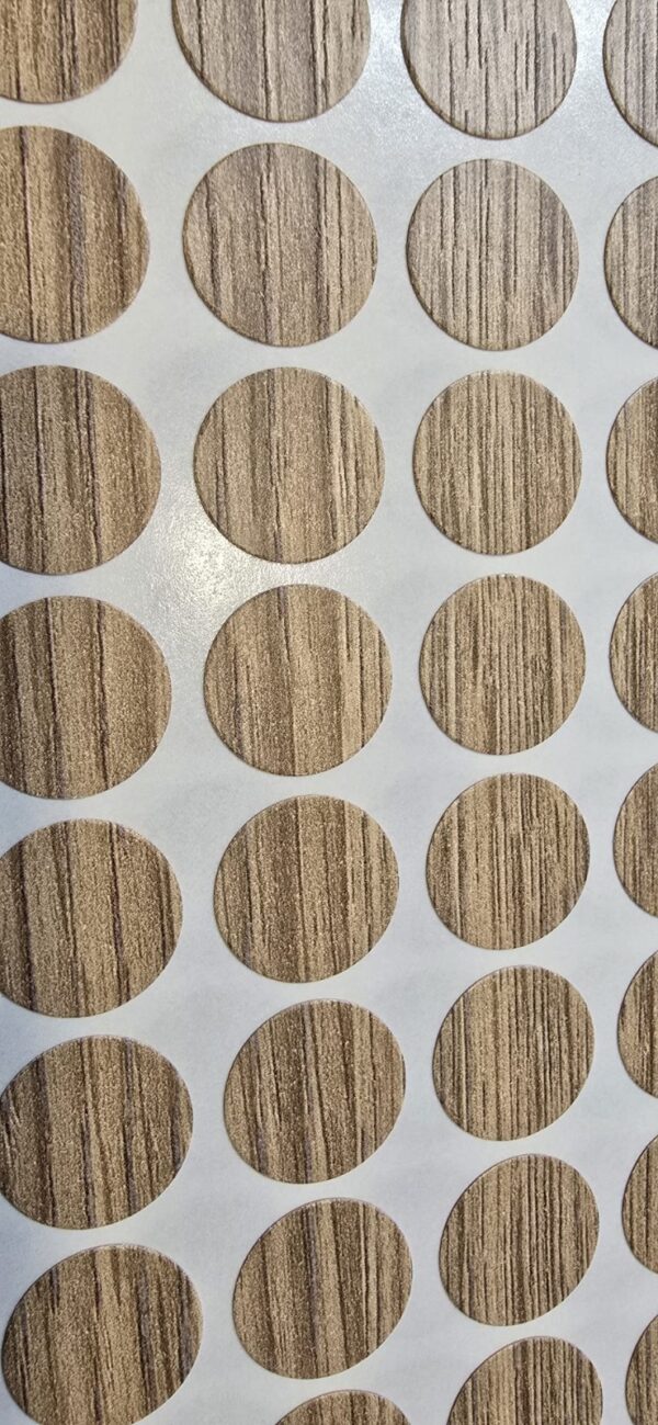 Auto-Trail Paper Dot self adhesive screw hole covers 18mm Moyet Oak X 20 - Image 4